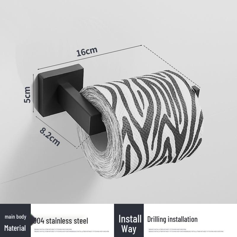 Stainless Steel Square Towel Rack: Wall-Mounted Bathroom Storage, Three-Piece Set