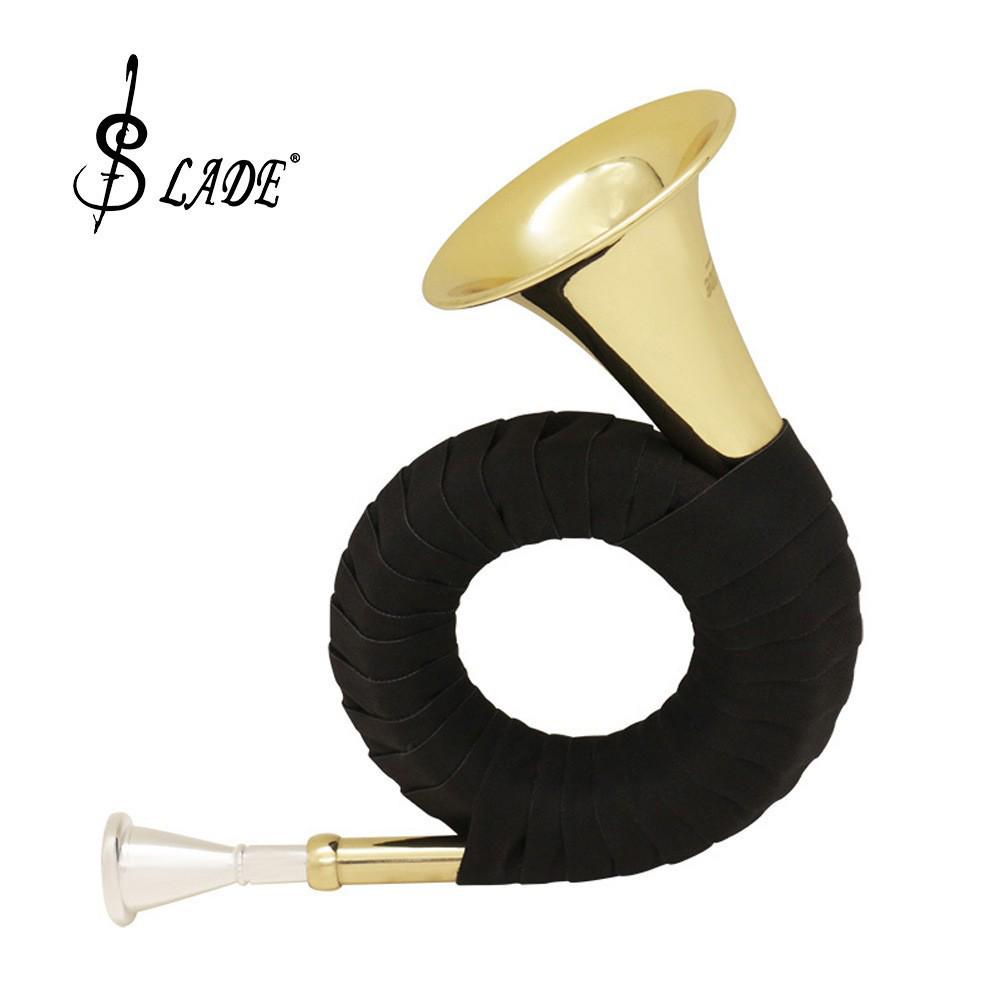 

Brass B-flat French Horn Set: Gold Mini Horn with Stand