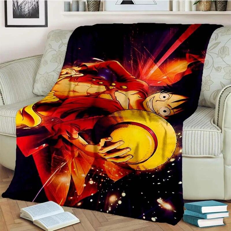 Japanese Anime One P-Piece Lightweight Flannel Blanket,Multi-purpose Holiday Gift Blanket Warm And Soft Blankets All Seasons