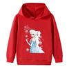 Warm Kids Hooded Pullover, Cartoon Princess With Snowflake Silhouette Graphic Sweatshirt, Autumn Winter Casual Long Sleeve Top for Children Daily Wear