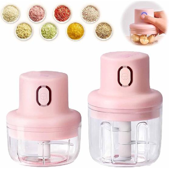 Wireless Food Chopper, Mini Electric Garlic Chopper, Electric Meat Grinder, Veggie Chopper, USB Rechargeable Mini Electric Food Chopper for Garlic,