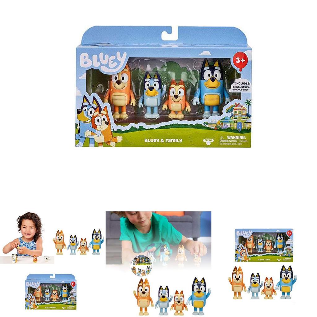 Bluey Familie Bingo Spielzeug 4 Stück Pack Actionfigur Set Perfekte Kindergeschenk Sammlung
