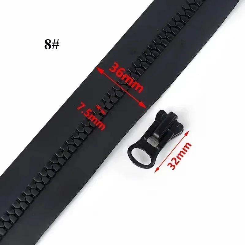 1-10M 5# 8# Waterproof Zipper with Puller Resin Zips for Jackets Shoes Raincoats Backpack Zippers Repair Replacement Accessories