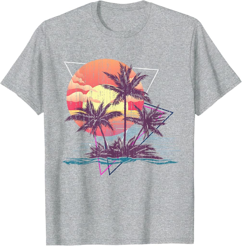 Retro Palm Trees Beach Sunset Tropical Summer TShirt