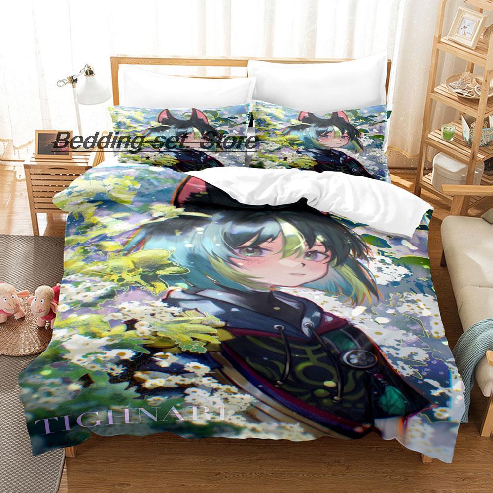 Kawaii Genshin Impact Tighnari Sängkläder Set Enkelt Twin Full Queen King Size Sängset Aldult Barn Sovrum Påslakanset