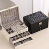Sophisticated Multi Layer Jewelry Holder Multi Layer Jewelry Storage Holder Sturdy PU Leather Jewelry Organization Cas