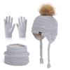 Winter Boys and Girls Baby Children's Hat, Scarf, Gloves, Three Piece Set, Outdoor Velvet Warm Ear Protection, Knitted Yarn Hat