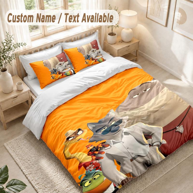 The Bad Guys Bedding Set, 1 Duvet Cover & 2 Pillowcases Soft Comfortable Bedroom Home Textile Decor
