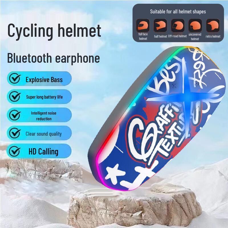 

Bluetooth Motorcycle Helmet Headset with Heavy Bass, HD Calls, Waterproof, Outdoor Smart Noise Cancelling - K15.