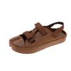 2025 New Ladies Sandals Thick Sole Leather Ladies Sandals Comfort Flat Sandals Open Toe Beach Shoes Large Size 37-44