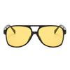 Fashion Pilot Oversized Sunglasses Woman Personality Double Bridges Sun Glasses Female Retro Leopard Orange Mirror Eyewear