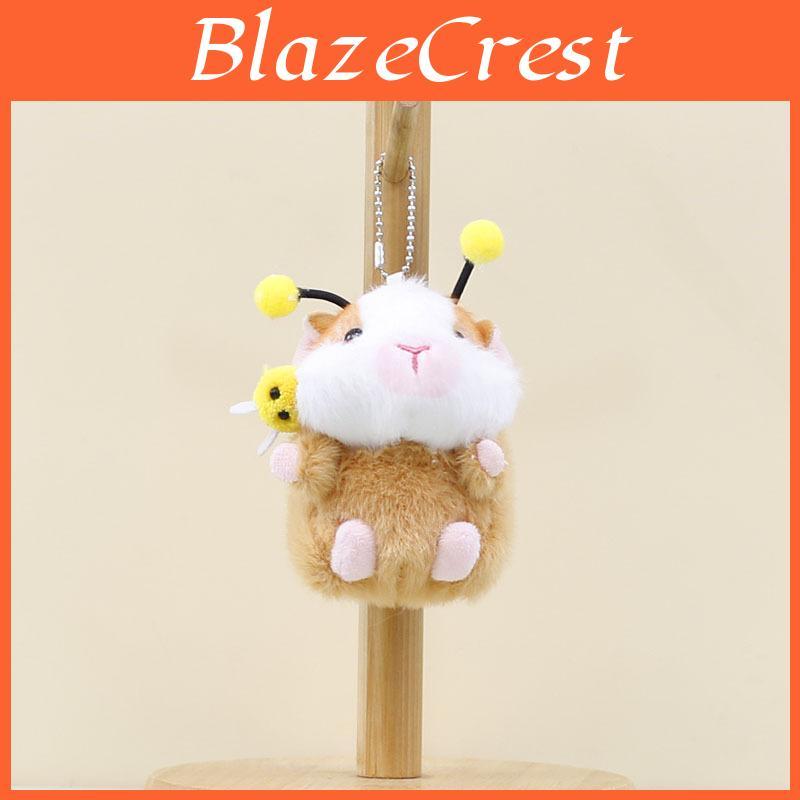 Cute Cartoon Hamster Plush Toy Keychain Super Soft Fluffy Bag Charm For Kids