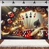 Casino Poker Chips Theme Birthday Party Decorations Playing Cards Money Golden Glitters Red Curtain BalloonS Cake Topper Banner
