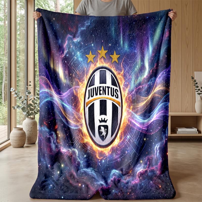 Coperta a tema Juventus FC Morbida coperta in flanella Coperta morbida tipo plaid Coperta accogliente per divano e letto per arredamento domestico
