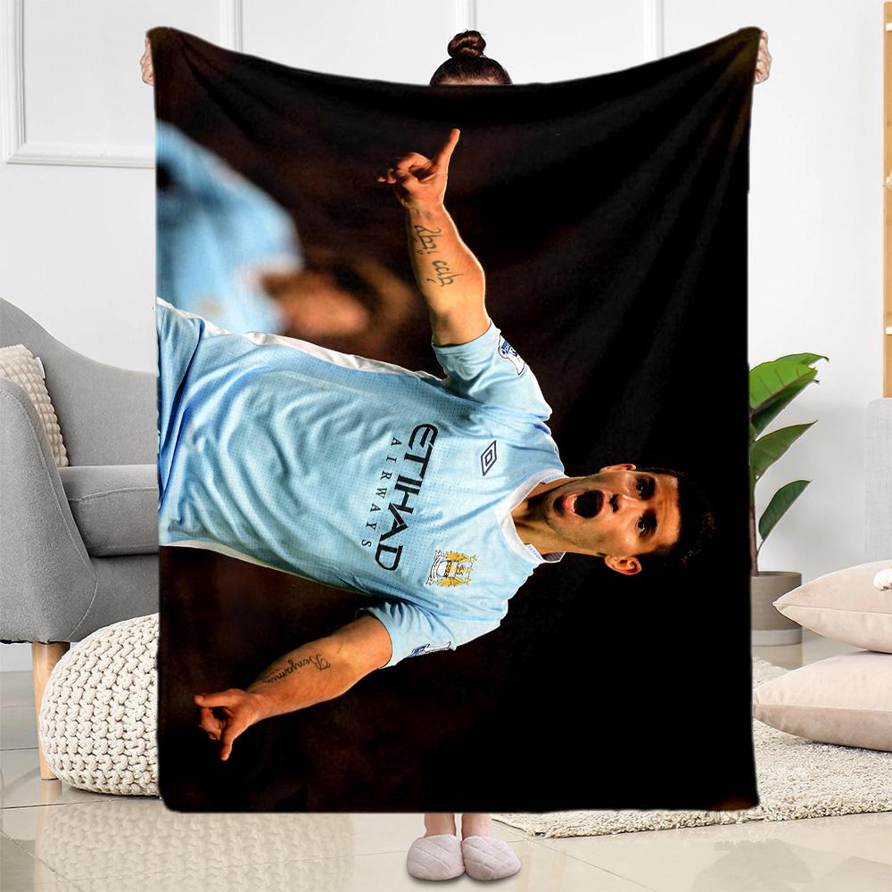 Dynamic Soccer Player Artwork Blanket Durable Comfort Perfect for Bedding Office Chair Livingroom for All Seasons Digital Print