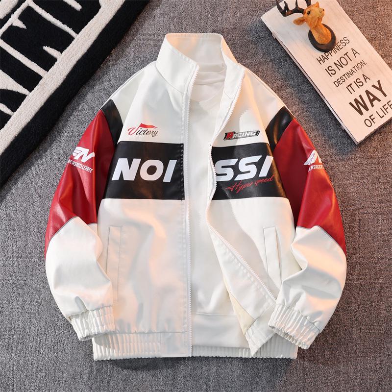 Men s Slim Fit Korean Style Windproof Leather Jacket - Spring Fashion Lapel Outerwear 2XL [Fits 155-175 jin]
