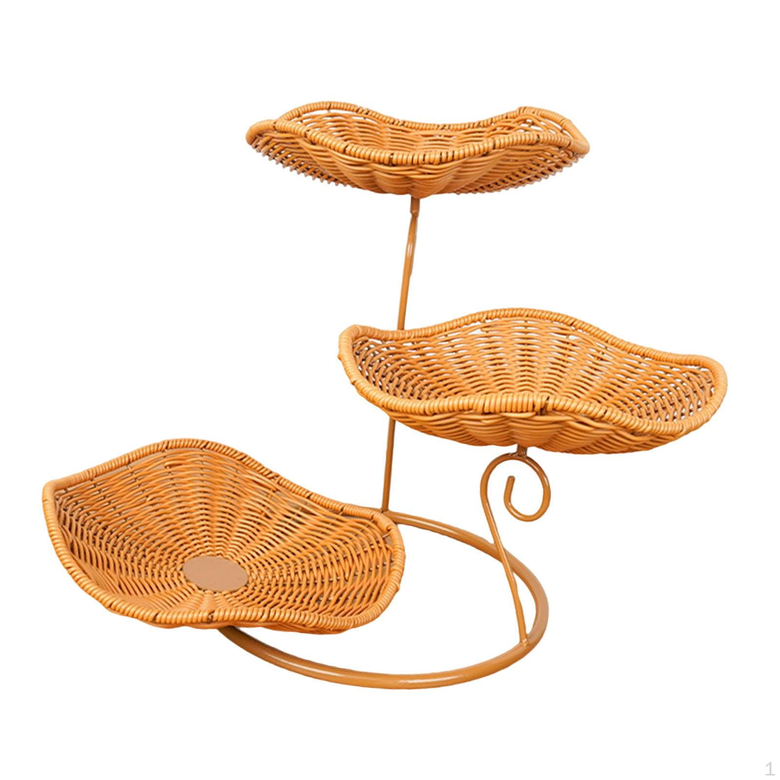 

Fruit Basket Bowl Sundries Organizer Multipurpose Compact 3 Tiers Serving Tray for Kitchen Counter