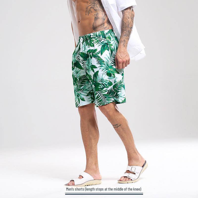 

Мужские быстросохнущие пляжные шорты Green Leaf — водонепроницаемые, с подкладкой, повседневные, с 5-точечным дизайном для отдыха на побережье Саньи XXL