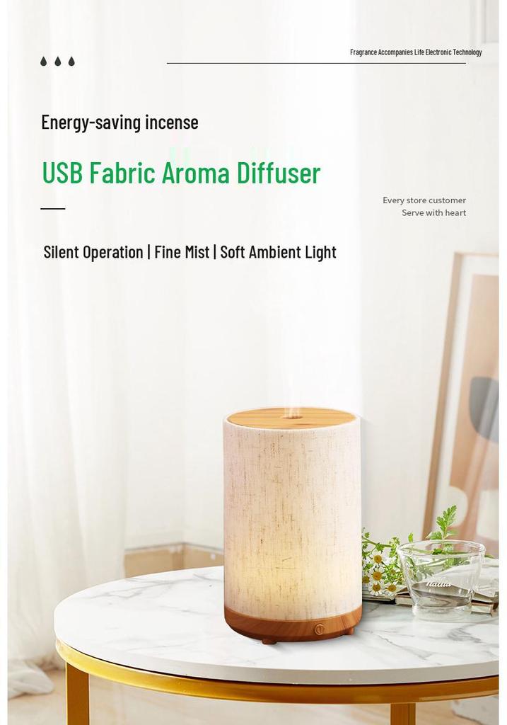 USB Wood Grain Ultrasonic Aroma Diffuser & Humidifier