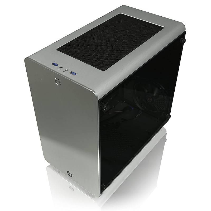 RAIJINTEK Aluminum ATX mother compatible middle tower case equipped with 3mm thick tempered glass on both sides 0R200054 (THETIS SILVER WINDOW)