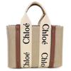 Chloe Woody Small Mini CHC22AS397I26 90U 2-Way Tote/Shoulder Bag, Bag, Beige/Brown, Women's, [Used]