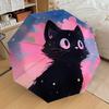 1pc Magical Night Cat Illustration Umbrella with Plastic Handle,Suitable for All Seasons Home Travel Outdoor UmbrellaDD123