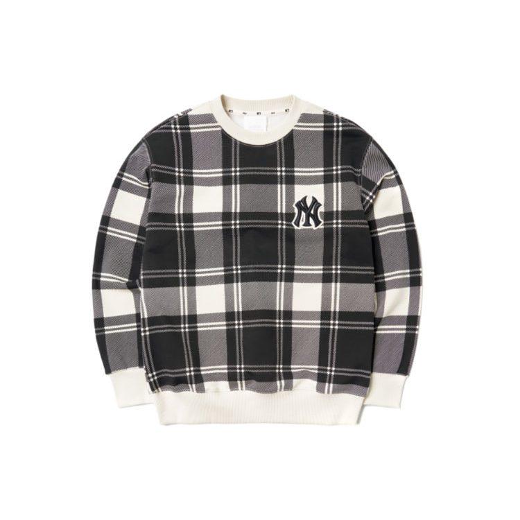 MLB New York Yankees Sweatshirts Unisex Black Crew Neck Moderate Regular 3AMTC2114-50CRS