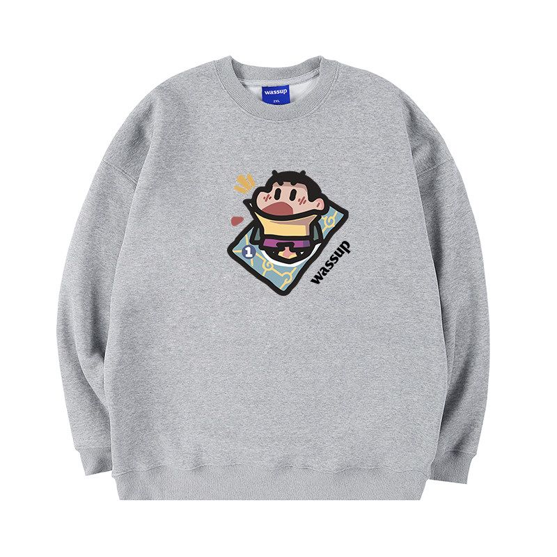 Wassup Cartoon Shin-Chan Heavyweight Sweatshirt for Men, Autumn/Winter 2025 New Trendy Brand Loose Casual Couple Crewneck Top