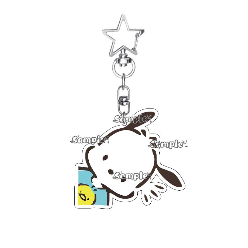 

Cartoon Anime Pochacco Character Acrylic Star Charm Keychain Kawaii Cute Bag Charm Ornament Car Key Ring Pendant Decoration Gift about 5cm