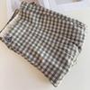 Women's Spring Retro Plaid Wide-Leg Pants - Petite, Loose, Slimming, Straight, Long, Casual