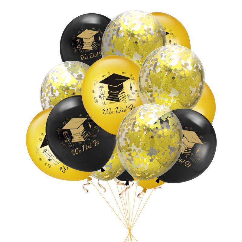 Graduation Season Latex Balloons - 'We Did It' Congrats Party Decorations