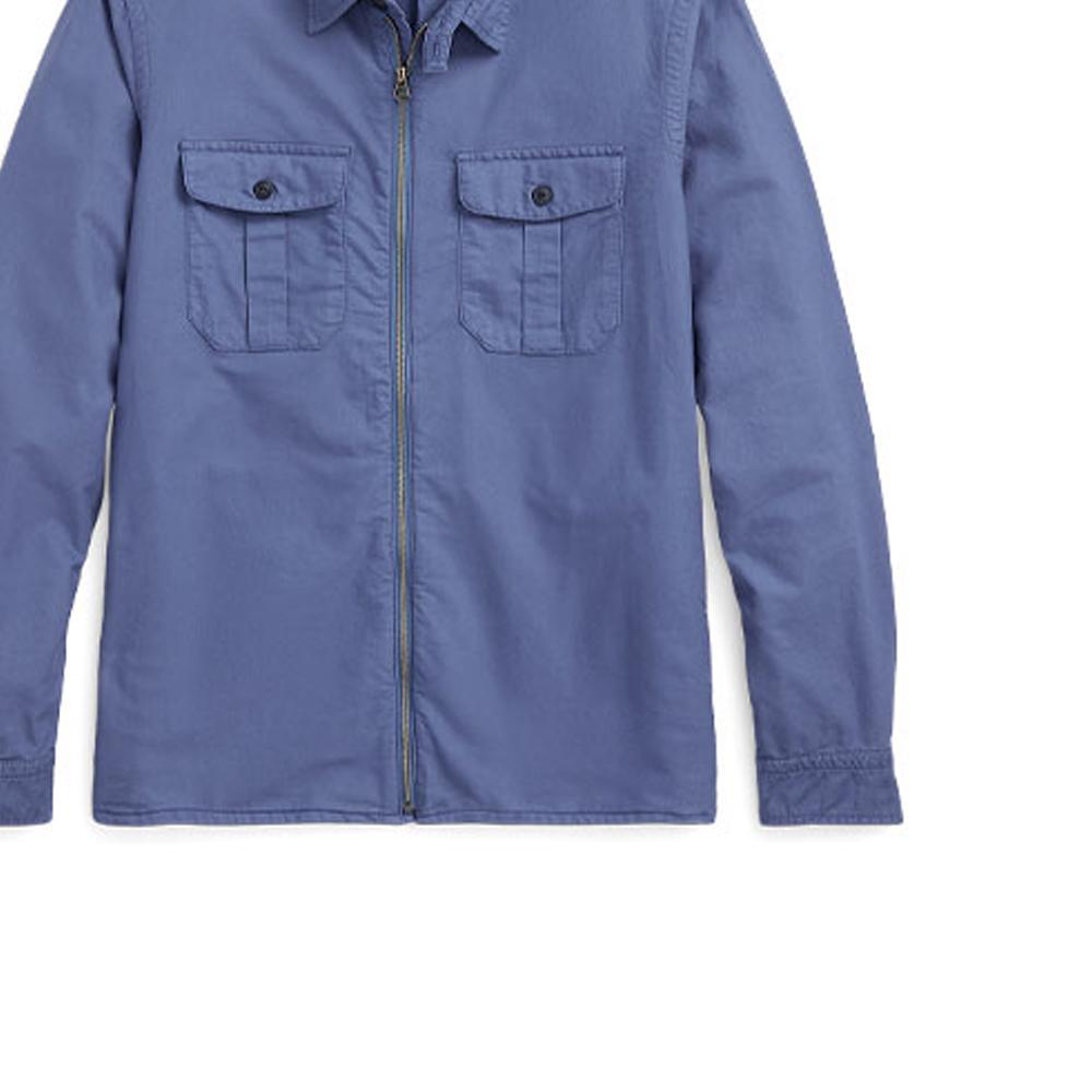 Polo Ralph Lauren Solid Color Front Pocket Zip Shirt Men Shirts Blue MNPOWOV16822715-400