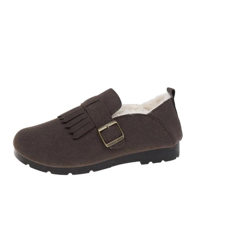 Fashion Women Flats Fringe Loafers Short Plush Warm Shoes Winter Brand New Sneakers 2025 Trend Casual Sport Snow Boots Mujer Zapatos