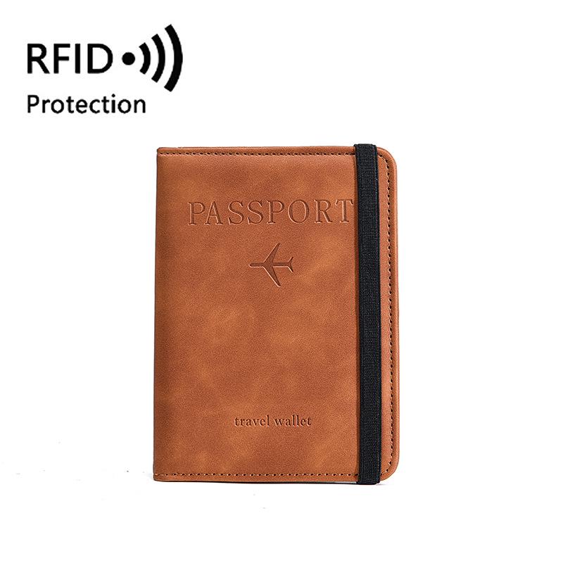 Cross-Border PU Leather RFID Passport Holder & Travel Wallet