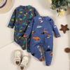 Dětské bavlněné overaly s dlouhým rukávem - Pyžamo pro čtyři roční období, domácí oblečení pro dívky