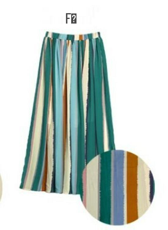 Summer 2023 Japanese Striped A-Line Long Skirt