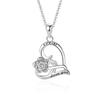 S925 Sterling Silver Heart & Rose Pendant Necklace - Forever Love Collection