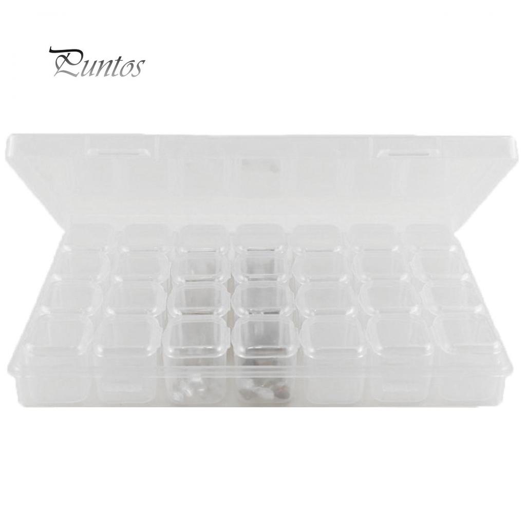 Compartment Art 28 Transparent Nail Rhinestone Jewelry Decorations Storage Box