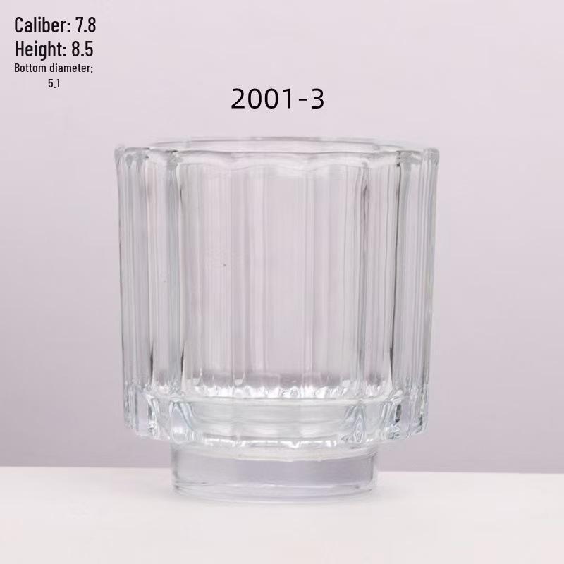 Thickened European Stripe Glass Candle Jar with Arched Bottom