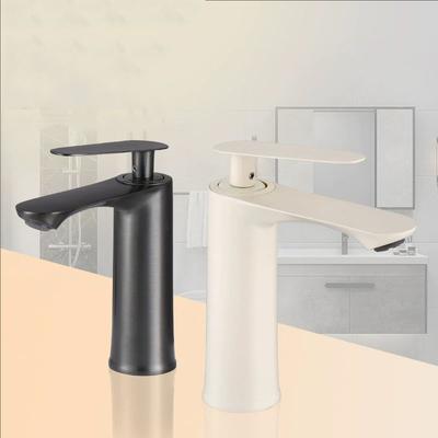 Grey Basin Faucet Hot and Cold Mixers Bathroom Wash Basin Faucets Taps Single Handle Cream White Basin Faucets