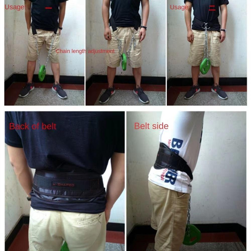 Waist Support Weight Lifting Belt Thicken Load Bearing Waistband Dipping Belt with Chain  Pull Up