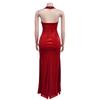 Women's Halter Backless Sexy Slit Long Dress - European and American Fashion