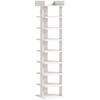 Shoe Rack 9-Tier Shoe Storage Organiser Top Tray Guardrail 2 Hooks 30 X 30 X 128.4 Cm White