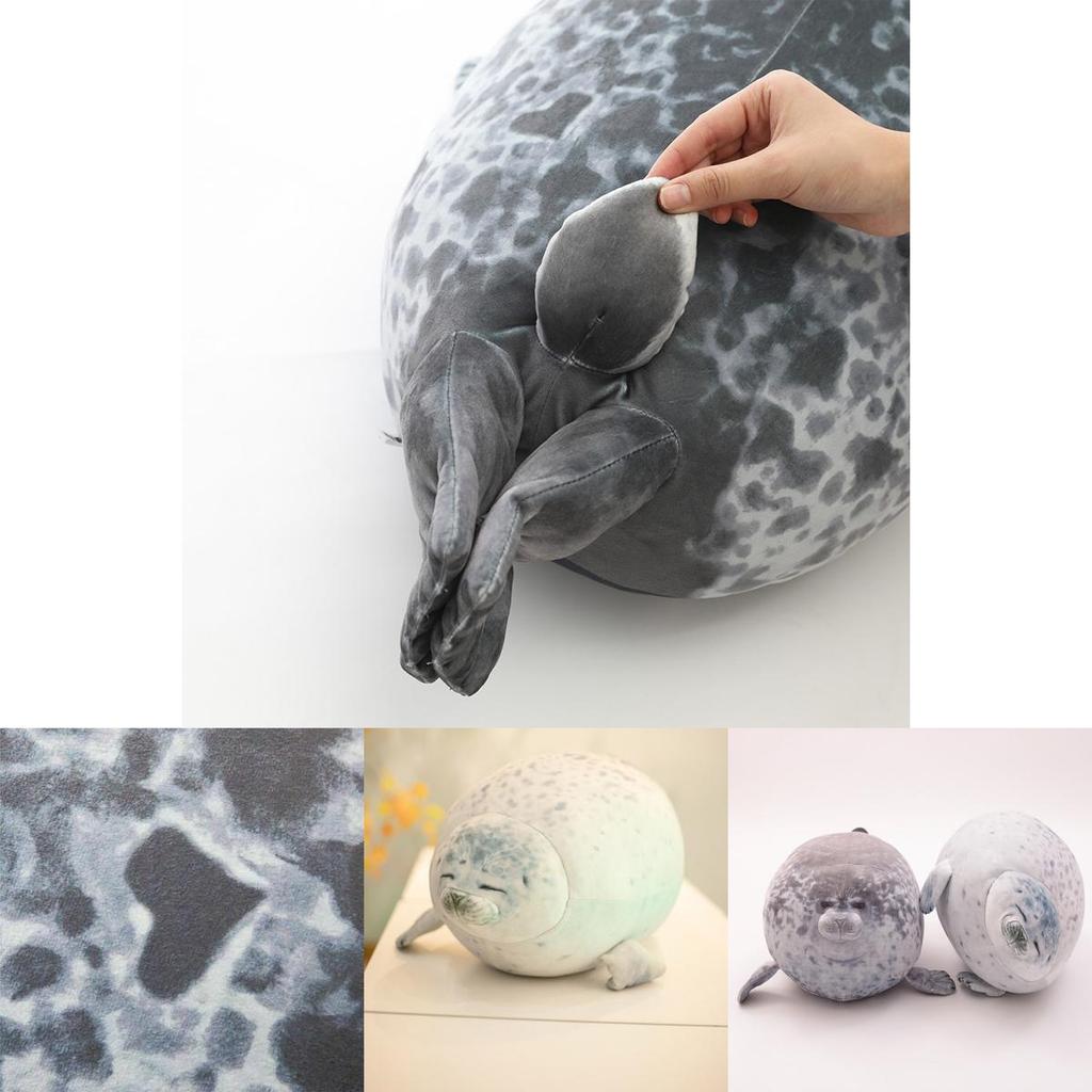 Peluche Grande de Foca Gordita Blob Animal Almohada Mascota Suave y Lindo Muñeco Relleno Marino Regalo