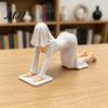 Decorative Seated Figurine Ghost Girl Hooded Sculpture, Ethereal Mysterious Statue, Gothic Whimsical Garden Ornament Queen Character Robe for