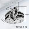 Inlaid Super Flash Zircon Ring, Two-Color High-Elegant Temperament Ring, Swing Arm Design