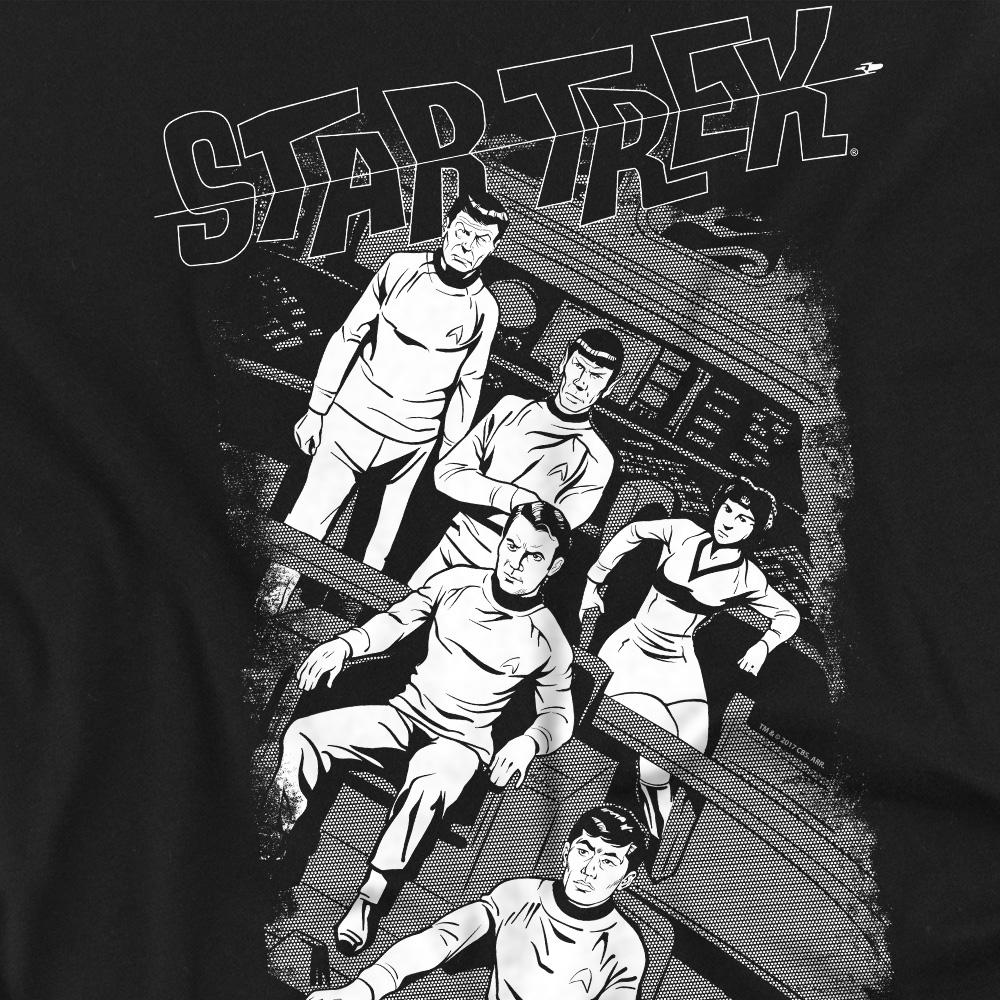 STAR TREK Mens Tilted Bridge Retro T-Shirt