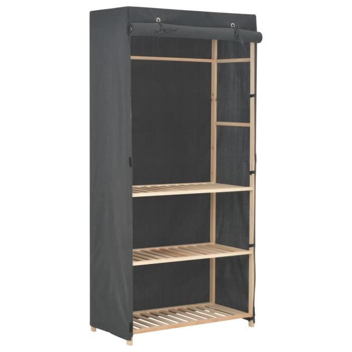 VidaXL 3-Tier Wardrobe Grey 79 X 40 X 170 Cm Fabric