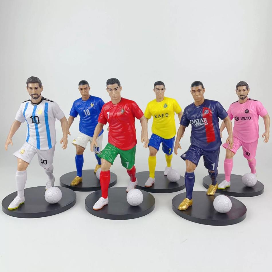1-8pcs/set Football Star  C.Ronaldo Messi Mbappe Model Dolls Cartoon Cute Action Figure Car Accessories Football Fans Gifts