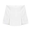 Women's White High-Waist Slit A-Line Mini Skirt - 2026 Spring/Summer Hip-Hugging Style